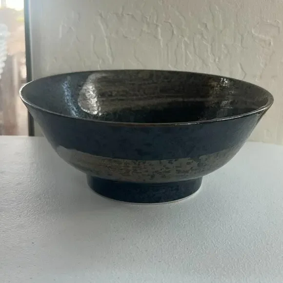 Signed Studio Art Pottery Bowl Glazed Pottery 4x8" Brown Black Speckled Trinket - Picture 4 of 13